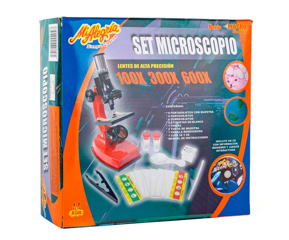 Microscopio Plus Mi Alegría 100X 300X 600X con Accesorios